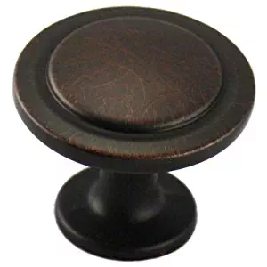 25 Pack - Cosmas 5560ORB Oil Rubbed Bronze Cabinet Hardware Round Knob - 1-1/4" Diameter