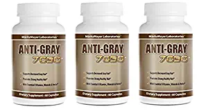 Anti Gray Hair 7050 Restore Natural Hair Color 60 Capsules Per Bottle (3 Bottles)