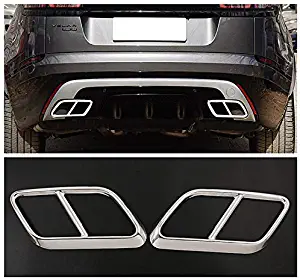 Stainless Steel Exhaust Muffler Tail Pipe tip Chrome Trim Cap Cover Frame for Land Rover Range Rover Velar 2017 2018 2019