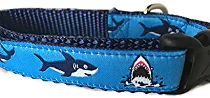 CANINEDESIGN QUALITY DOG COLLARS Ocean Dog Collar, Caninedesign, Quick Release Buckle, 1 inch Wide, Adjustable, Nylon, Medium and Large