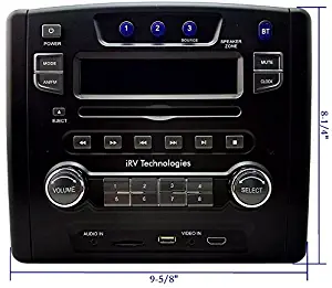 iRV Technology iRV34 AM/FM/CD/DVD/MP3/MP4 /USB/SD/HDMI/Digital2.1/Surround Sound/Bluetooth 3 Zones Wall Mount RV Radio Stereo