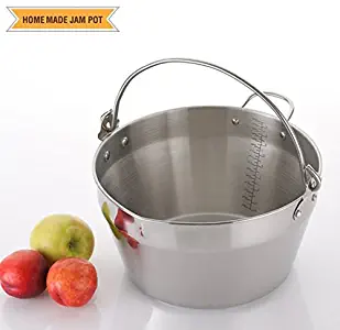 Jam Making Maslin Pan Stainless Steel Preserve Pot & Handle Bucket,Camping Pan (9L-9QT)