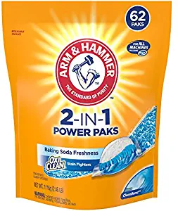 Arm & Hammer 2-in-1 Laundry Detergent Power Paks, 62 ct