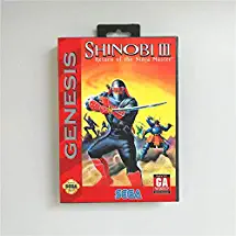 Game Card Shinobi III Return of the Ninja Master - USA Cover With Retail Box 16 Bit MD Game Card for Sega Megadrive Genesis