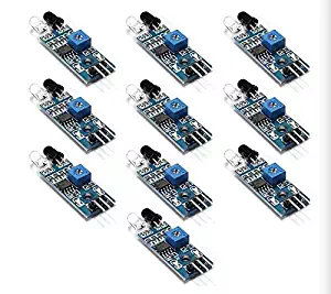 DIYmall 10pcs/Pack IR Infrared Obstacle Avoidance Sensor for Arduino Smart Car Robot IR Transmitting and Receiving Tube Photoelectric Switch
