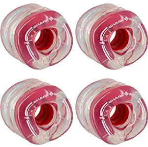 Shark Wheels California Roll Clear with Red Hub Skateboard Wheels - 60mm 78a (Set of 4)