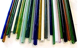 Devardi Glass Boro Tubing, COE 33, 10 Borosilicate Mixed Colors 12 Inch Tubes
