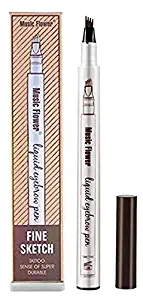 Eyebrow Tattoo Pen - Eaff Microblading Eyebrow Pencil with a Micro-Fork Tip Applicator Creates Natural Looking Brows Effortlessly and Stays on All Day (Brown)