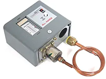 Johnson Controls P70AB-2C All-Range Control for Non-Corrosive Refrigerants, Single-Pole, Single-Throw, Open Low, 100 psi Maximum Working Pressure, 36" Capillary, 1/4" Flare Nut