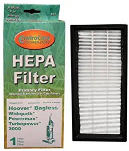 (1) Hoover Powermax Widepath HEPA w/activated Charcoal Filter, Bagless, Turbopower, Tempo, Sprint, Runabout Upright, Powermax, WindTunnel Vacuum Cleaners, 40110008, 43613026, 43613-026-g by EnviroCare
