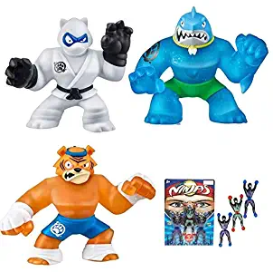 Heroes of Goo Jit Zu - 3 Pack of Super Stretchy Action Figures - Thrash, Pantaro, Tygor