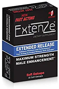 Extenze Maximum Strength Male Enhancement Nutritional Supplement Liquid Gelcaps 30 Gelcaps