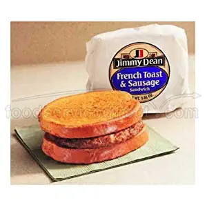 Jimmy Dean French Toast and Sausage Sandwich, 3.6 Ounce -- 12 per case.