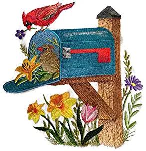 Nature Weaved in Threads, Amazing Birds Kingdom [Songs of Spring Mailbox] [Custom and Unique] Embroidered Iron on/Sew Patch [7.79"7.46"] [Made in USA]