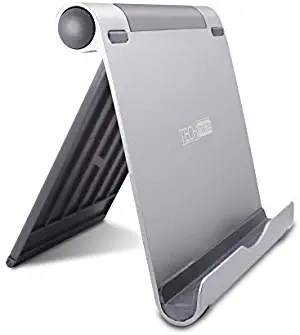 TechMatte Tablet Stand-Adjustable Multi-Angle Aluminum Stand Holder for iPad Pro, Tablets, E-Readers (Up to 13inches, Silver/Grey)