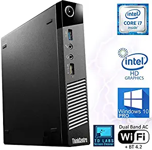 Lenovo ThinkCentre M93P Tiny Desktop Computer, Intel Core i7-4765T Upto 3.0GHz, 8GB RAM, 1TB SSD, 4K 2-Monitor Support DisplayPort, HDMI, AC Wi-Fi, Bluetooth, TDL - Windows 10 Pro (RENEWED)