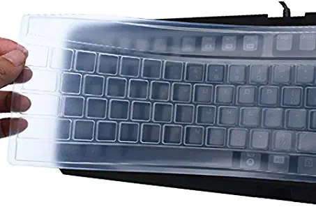 LEZE - Colorful Universal Desktop Computer PC Keyboard Skin Protector Cover for Fullsize Desktop Computer Keyboard - Clear