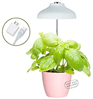 GrowLED LED Umbrella Plant Grow Light, Herb Garden, Height Adjustable, Automatic Timer, 5V Low Safe Voltage, Ideal for Plant Grow Novice Or Enthusiasts, Various Plants, DIY Decoration, White