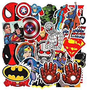 Stickerspeak Cool Stickers Assorted Waterproof 50-Pack Different Unique Vinyl Sticker Bomb Decal Graffiti Roll Mix Water Bottle Car Skateboard Laptop Luggage (Superhero)