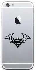 Batman vs Superman Iphone Vinyl Decal Sticker Skin for MacBook Laptop in black.