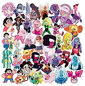 Steven Universe Sticker for Teens Kids Children Student, 50 Pcs PVC Waterproof Vinyl Cartoon Laptop Sticker Pack for Water Bottle, Bicycle,Helmet, Skateboards, Luggage, Bedroom (Steven Universe)