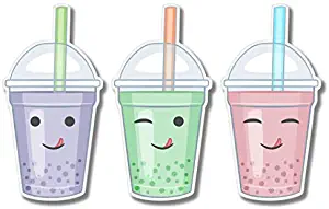 AK Wall Art Bubble Tea Cute Set of 3 Vinyl Sticker - Car Window Bumper Laptop - Select Size