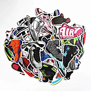 CHengQiSM Sneakers Stickers 100pcs Laptop Cool Not Repeating Sneakers Decals for Laptop,Cars,Motorcycle,Bicycle,Luggage,Graffiti,Skateboard Stickers Hippie Waterproof for Kids Adult Wall Decor