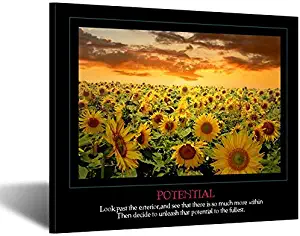 Kreative Arts Motivational Wall Art Canvas Print Office Decor Inspiring Framed Prints Giclee Gallery Inspirational Entrepreneur Quotes for Meeting Room Decoration Classroom Drom (Potential)