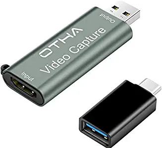 OTHA Video Audio Capture Card,HDMI to USB 2.0, FHD 1080p 60fps,Record Directly to Computer for Live Streaming,Gaming,Camera,Teaching,Video Conference