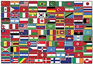 Sheet of Top 110 WORLD COUNTRY Flag Stickers (scrapbooking countries set small laptop)