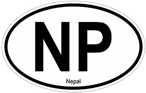 Slap-Art Nepal NP Oval Vinyl Decal Sticker
