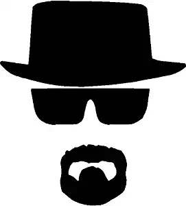 Breaking Bad Heisenberg Face Hat Chihuahua Car Sticker Window Vinyl Decal Tablet PC Truck (5.5" inches, Black)