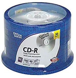 Office Depot (TM)) Brand CD-R Recordable Media Spindle, 700MB/80 Minutes, Pack Of 50
