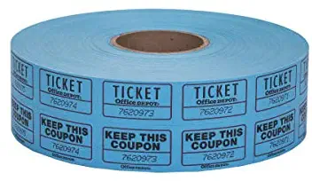 Office Depot Ticket Roll, Double Coupon, Assorted, Roll of 2,000, No Color Choice, 215000247