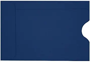LUXPaper Credit Card Sleeves in 80 lb. Navy, Card Holders for Gift Cards, 50 Pack, Size 2 3/8 x 3 1/2 (Blue)